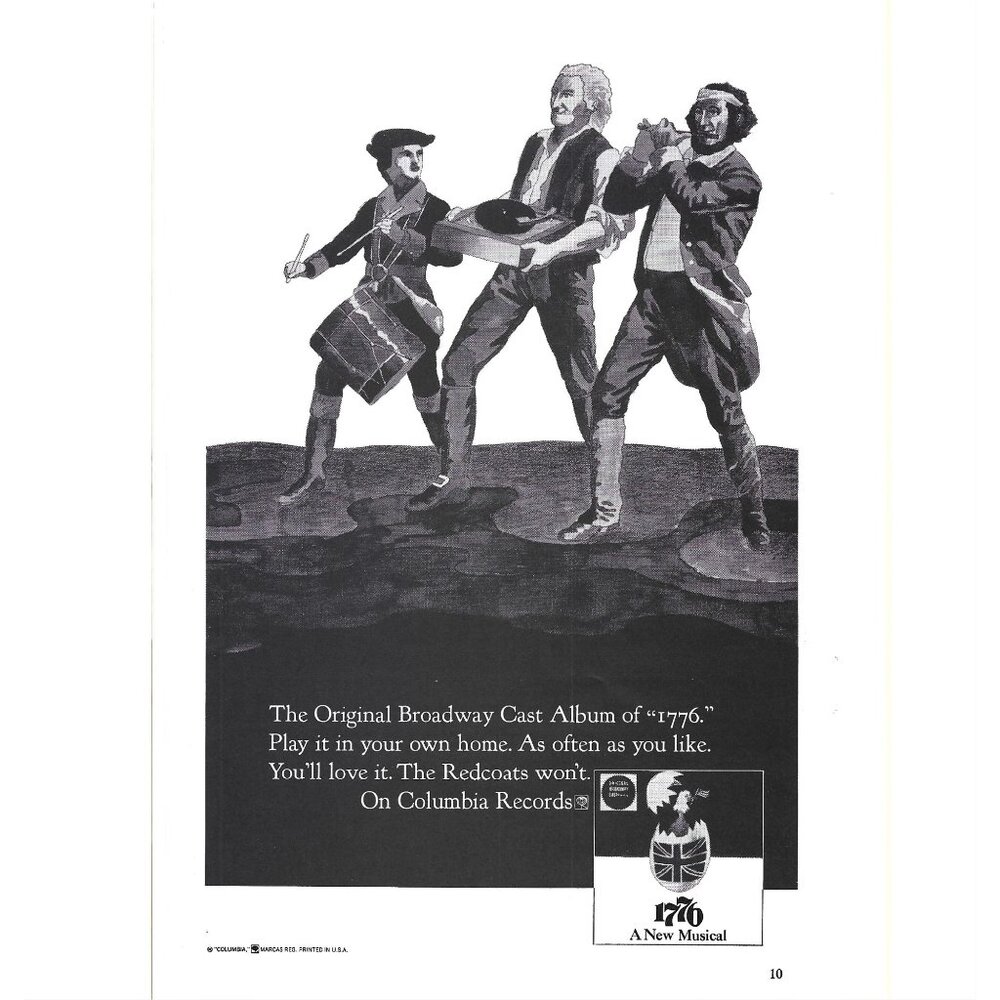 Columbia Records Advertisement Album 1776 Broadway 1960s Vintage Print Ad 9in